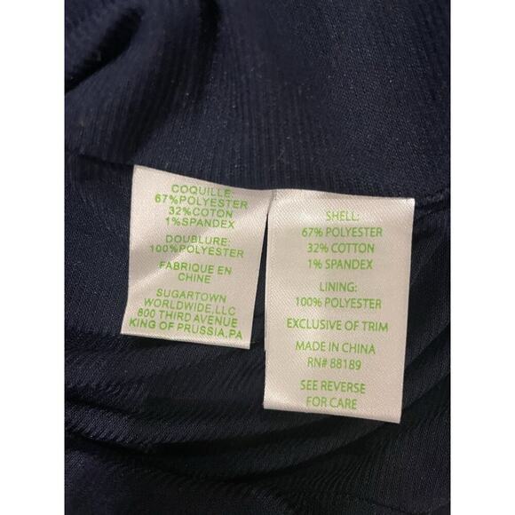 Lilly Pulitzer Sheath Dress XS 0 Navy Coral Sleeveless Embroidered Stretch Knee - Picture 8 of 12